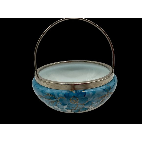 Hand Painted Satin Glass Bon Bon Dish - Picture 2 of 16